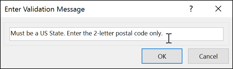 Typing the phrase that will appear as an error message