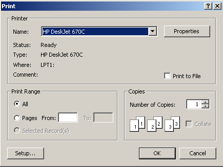 Print Dialog Box