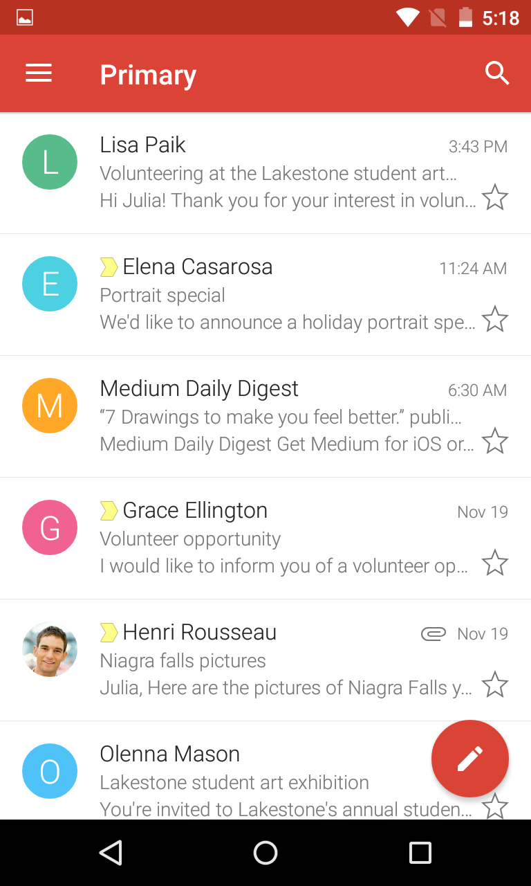 the Gmail app