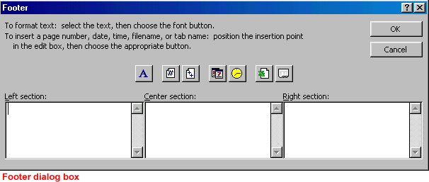 Footer Dialog Box