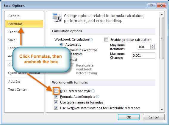 Screenshot of Excel 2010