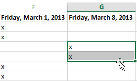 Screenshot of Excel 2013