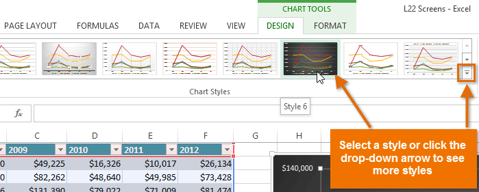 Screenshot of Excel 2013