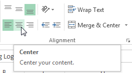 Screenshot of Excel 2013