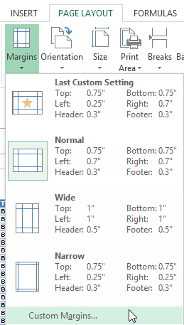 Screenshot of Excel 2013