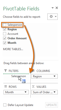 Screenshot of Excel 2013