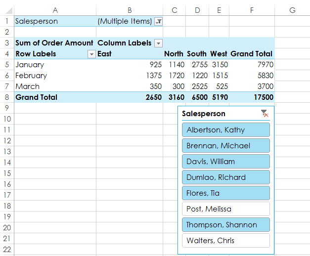 Screenshot of Excel 2013