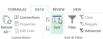 Screenshot of Excel 2013