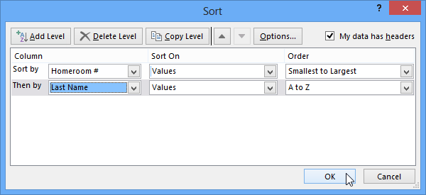 Screenshot of Excel 2013