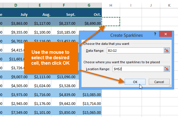 Screenshot of Excel 2013