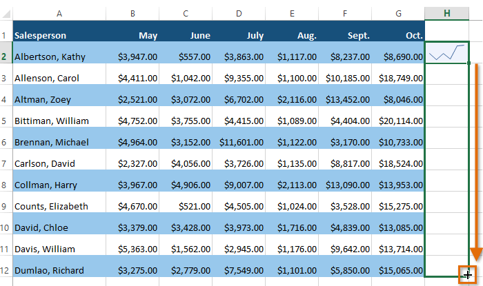 Screenshot of Excel 2013