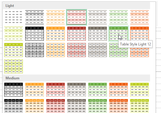 Screenshot of Excel 2013