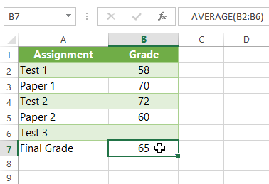 Screenshot of Excel 2013