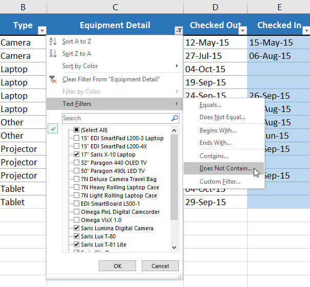 Adding a custom filter in the dropdown menu