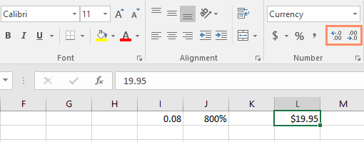 The Increase and Decrease Decimal commands