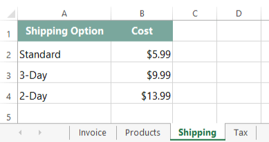 screenshot of excel 2013