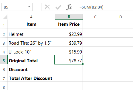 screenshot of excel 2013