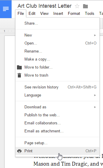 Screenshot of Google Drive