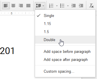 Changing the line spacing