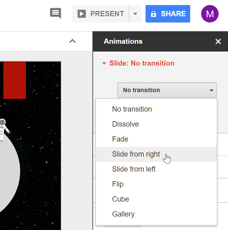 Select slide transition.