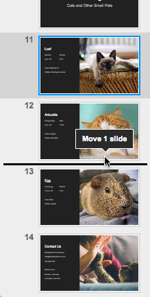 Moving a slide