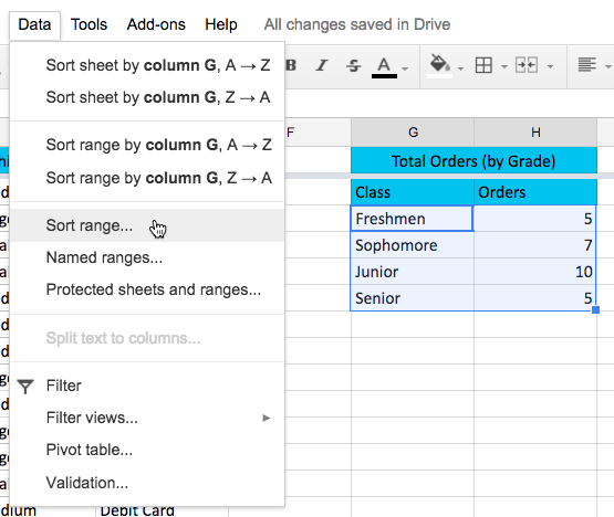 Google Sheets - Sorting and Filtering Data