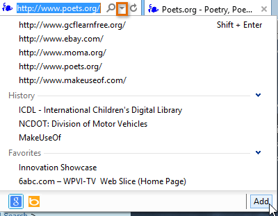 screenshot of Internet Explorer 11