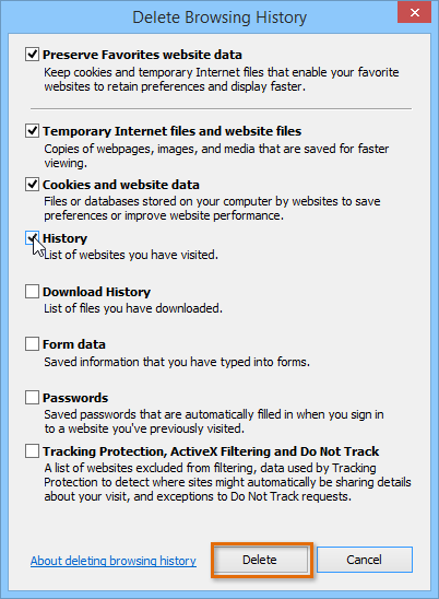 screenshot of Internet Explorer 11