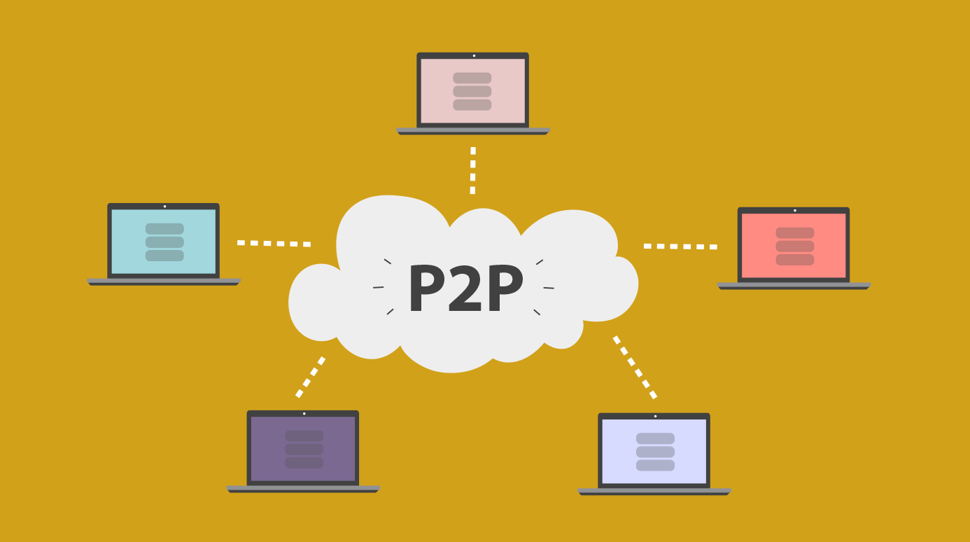 illustration of a P2P network