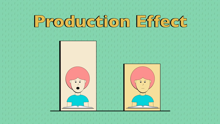 a bar graph showing the effectiveness of "the production effect" 