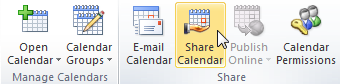 Screenshot of Microsoft Outlook 2010