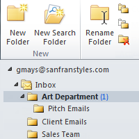 Screenshot of Microsoft Outlook 2010