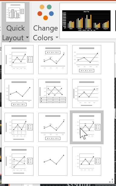 selecting a predefined layout