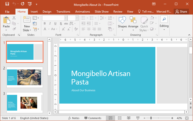 the PowerPoint interface