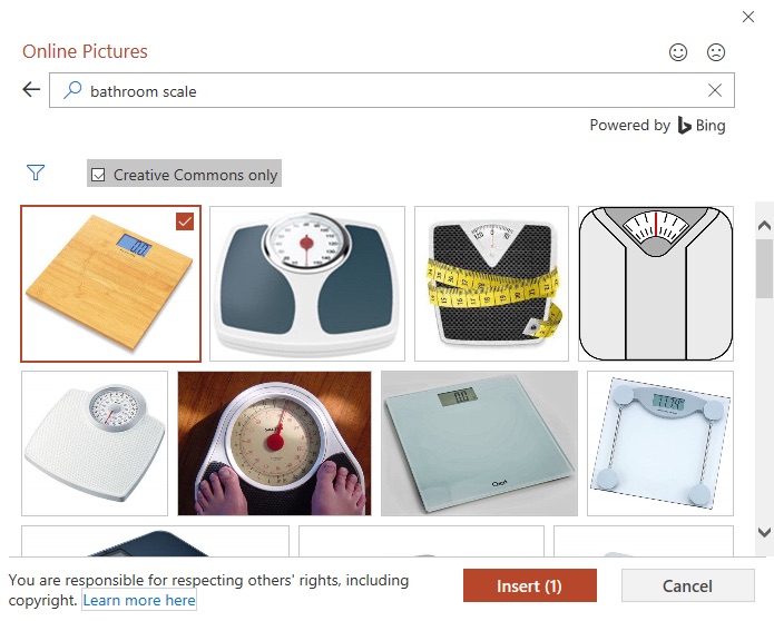 selecting a bathroom scale image
