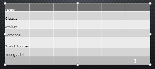 selecting the empty row