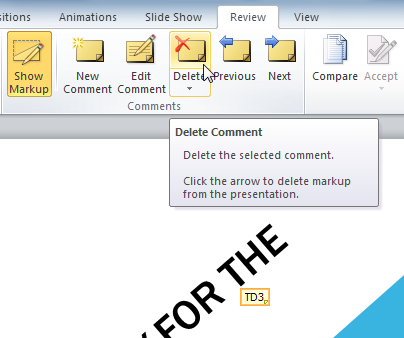 The Delete Comment command