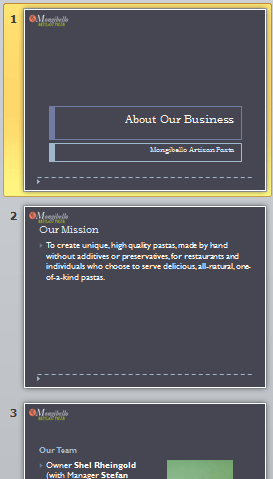 Screenshot of PowerPoint 2010