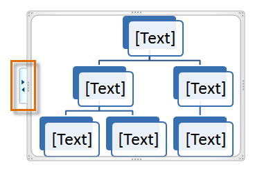 The arrow to open the task pane