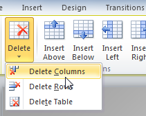 Deleting a column