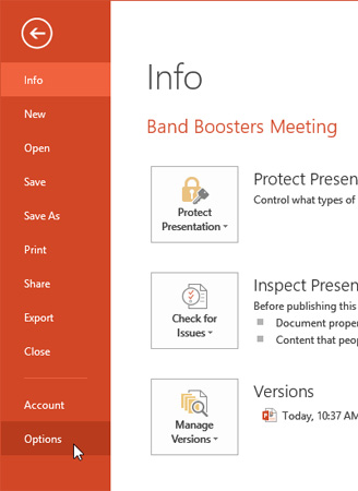 Screenshot of PowerPoint 2013