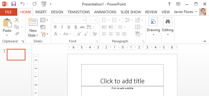 Screenshot of PowerPoint 2013