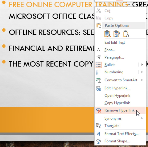 Screenshot of PowerPoint 2013