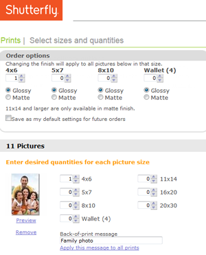 Screenshot of www.shutterfly.com