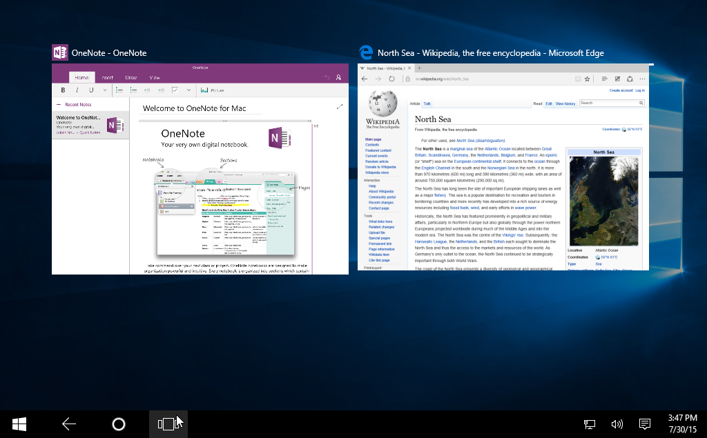 using the Task View feature on Windows 10