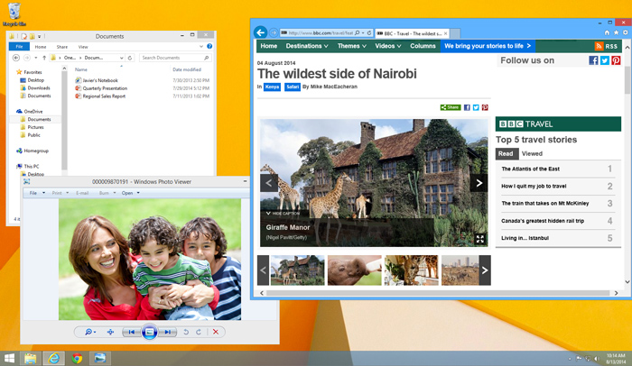 Screenshot of Windows 8