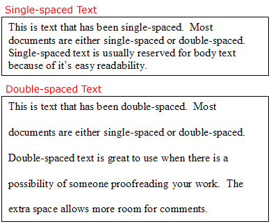 Paragraph Spacing Examples