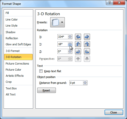 3-D Rotation Options