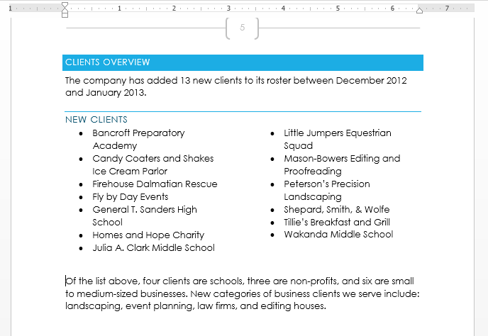 Screenshot of Word 2013