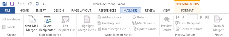 Screenshot of Word 2013